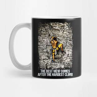 Rock Climbing Reaching for the Mountain Summit Mug